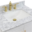 31 in. Single Wooden Vanity  White with White Carrara Rectangle Sink
