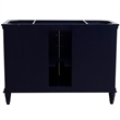 49 in. Single Wooden Vanity  Blue with White Carrara Marble Rectangle Sink