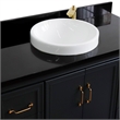49 in. Single Wooden Vanity  Dark Gray with Black Galaxy Granite Rectangle Sink