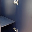 37 in. Single Wooden Vanity  Blue Gray Granite Oval Left Door.Left Sink