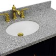 37 in. Single Wooden Vanity  Blue Gray Granite Oval Left Door.Left Sink