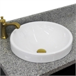 37 in. Single Wooden Vanity  Blue Gray Granite Round Left Door.Left Sink