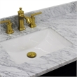 37 in. Single Wooden Vanity  Blue White Carrara Rectangle Left Door.Left Sink