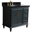 37 in. Single Vanity Dark Gray Black Galaxy Rectangle Left Door.Left Sink