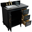 37 in. Single Vanity Dark Gray Black Galaxy Rectangle Left Door.Left Sink