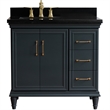 37 in. Single Vanity Dark Gray Black Galaxy Rectangle Left Door.Left Sink