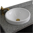 37 in. Single Wooden Vanity  Dark Gray Gray Granite Round Left Door.Left Sink
