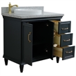 37 in. Single Wooden Vanity  Dark Gray Gray Granite Round Left Door.Left Sink