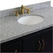 49 in. Single Wooden Vanity  Dark Gray with Gray Granite Oval Sink