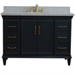49 in. Single Wooden Vanity  Dark Gray with Gray Granite Oval Sink