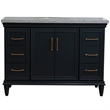 49 in. Single Wooden Vanity  Dark Gray with Gray Granite Oval Sink