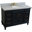 49 in. Single Wooden Vanity  Dark Gray with Gray Granite Oval Sink