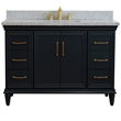 49 in. Single Wooden Vanity  Dark Gray with Gray Granite Rectangle Sink
