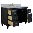 49 in. Single Wooden Vanity  Dark Gray with Gray Granite Rectangle Sink