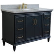 49 in. Single Wooden Vanity  Dark Gray with Gray Granite Rectangle Sink