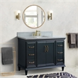 49 in. Single Wooden Vanity  Dark Gray with Gray Granite Rectangle Sink