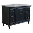 49 in. Single Wooden Vanity  Dark Gray with Gray Granite Rectangle Sink