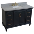 49 in. Single Wooden Vanity  Dark Gray with Gray Granite Rectangle Sink