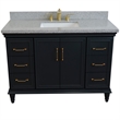 49 in. Single Wooden Vanity  Dark Gray with Gray Granite Rectangle Sink