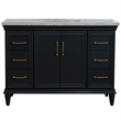 49 in. Single Wooden Vanity  Dark Gray with Gray Granite Rectangle Sink