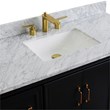49 in. Single Wooden Vanity  Dark Gray with White Carrara Marble Rectangle Sink