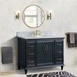 49 in. Single Wooden Vanity  Dark Gray with White Carrara Marble Rectangle Sink