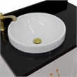 37 in. Single Wooden Vanity  White Black Galaxy Round Left Door.Left Sink