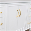 49 in. Single Wooden Vanity  White with Black Galaxy Granite Rectangle Sink