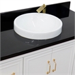 49 in. Single Wooden Vanity  White with Black Galaxy Granite Rectangle Sink