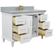 49 in. Single Wooden Vanity  White with Gray Granite Oval Sink