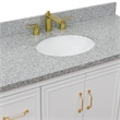 49 in. Single Wooden Vanity  White with Gray Granite Oval Sink