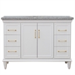 49 in. Single Wooden Vanity  White with Gray Granite Oval Sink