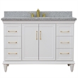49 in. Single Wooden Vanity  White with Gray Granite Oval Sink
