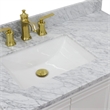 37 in. Single Wooden Vanity  White White Carrara Rectangle Left Door.Left Sink