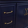 37 in. Single Wooden Vanity  Blue Gray Granite Oval Right Door.Right Sink