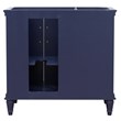 37 in. Single Wooden Vanity  Blue Gray Granite Oval Right Door.Right Sink