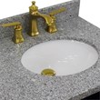 37 in. Single Wooden Vanity  Blue Gray Granite Oval Right Door.Right Sink