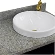 37 in. Single Wooden Vanity  Blue Gray Granite Round Right Door.Right Sink
