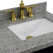 37 in. Single Wooden Vanity  Blue Gray Granite Rectangle Right Door.Right Sink