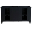 61 in. Double Wooden Vanity Dark Gray Gray Granite Rectangle Sink