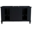 61 in. Double Wooden Vanity Dark Gray White Quartz Round Sink