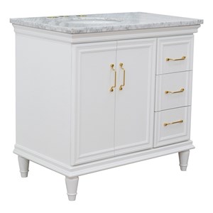 61 in. Double Wooden Vanity Blue Black Galaxy Granite Rectangle Sink