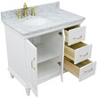 61 in. Double Wooden Vanity Blue Black Galaxy Granite Rectangle Sink