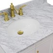 61 in. Double Wooden Vanity Blue Black Galaxy Granite Rectangle Sink
