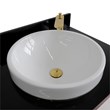 61 in. Double Wooden Vanity White Black Galaxy Granite Round Sink