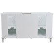 61 in. Double Wooden Vanity White Black Galaxy Granite Round Sink