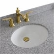 61 in. Double Wooden Vanity White Gray Granite Oval Sink