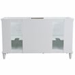 61 in. Double Wooden Vanity White Gray Granite Oval Sink