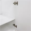 61 in. Double Wooden Vanity White Gray Granite Oval Sink