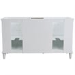 61 in. Double Wooden Vanity White Gray Granite Round Sink